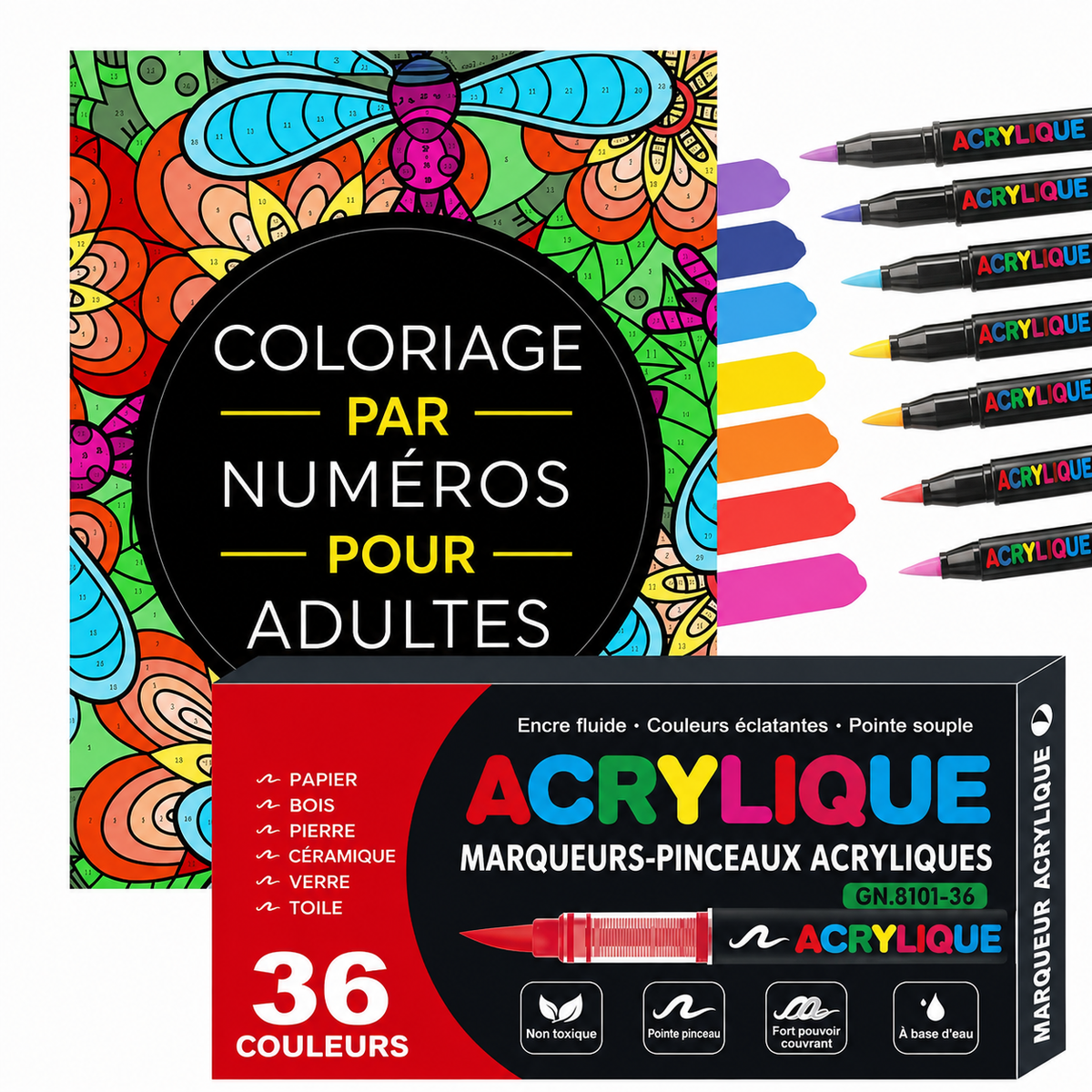 Feutre de coloriage par numéro x36