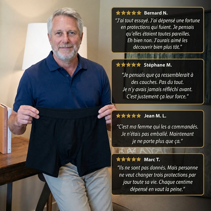 Boxer homme anti-fuites pour une protection toute la journée